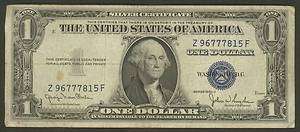   UNITED STATES SILVER CERTIFICATE BLUE SEAL   TRUMAN ADMINISTRATION