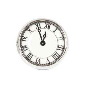 Harvey Makin New Roman Numerals Silver Clock Cufflinks 