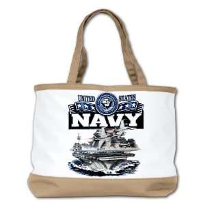 Shoulder Bag Purse (2 Sided) Tan United States Navy Aircraft Carrier 