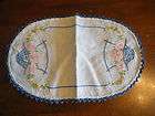 Collectible Embroidered Dresser Scarf Runner 12 x 7 1/2