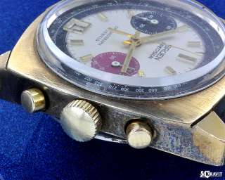 Rare Massive Gruen Chronograph Valjoux 7734 Watch C.1970  