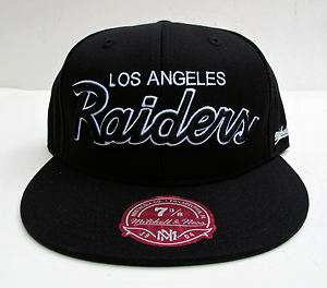 Los Angeles Raiders Black All Sizes Cap Hat by Mitchell & Ness  