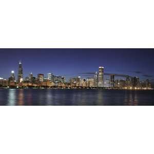  Chicago Skyline At Night   12 X 30