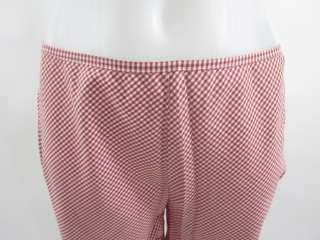 DOLCE AND GABBANA Red Checker Print Cropped Pants Sz 28  