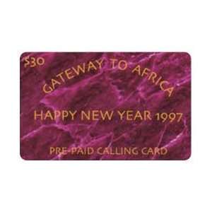 Collectible Phone Card $30. Happy New Year 1997 Gateway To Africa 