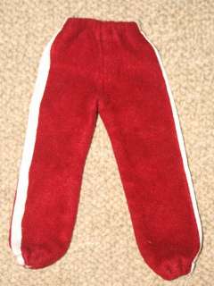  doll  KEN  dark red white stripe down leg track workout pants  