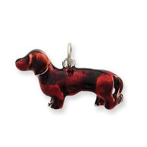   Designer Jewelry Gift Sterling Silver Enameled Dachsund Charm Jewelry