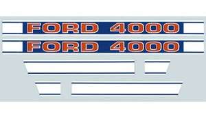 Ford 4000 Tractor Hood Decal Kit 1968 & Up Brand New F503HB  