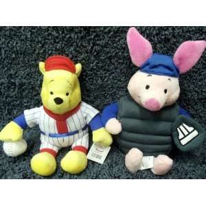   Plush Baseball Pooh Bear and Baseball Umpire Piglet Doll Toys & Games