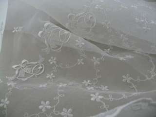 22 (57cm) pearl white embroidered organza fabric BTY  
