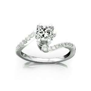 Prong set Round Diamonds Engagement Ring (ring Only) with a 0.73 Carat 
