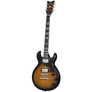 com Schecter S 1 Custom Electric Guitar, Dark Vintage Sunburst,, Left 