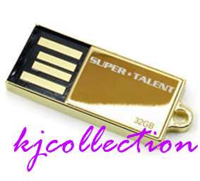 Super Talent 32GB 32G USB Flash Drive Mini Pico C GOLD  