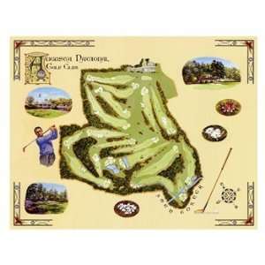  Golf Course Map Augusta Poster by Bernard Willington (30 
