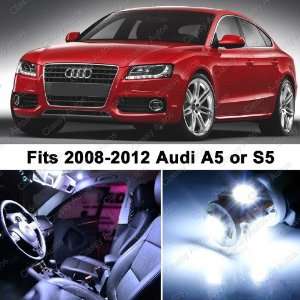 Audi A5 S5 WHITE LED Lights Interior Package Kit 8T3 (8 Pieces)