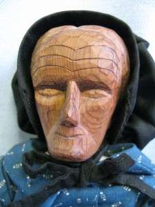   MOUNTAIN WOMAN 1942 Hand Carved Cedar FOLK ART Joints/All Original