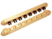 NATURAL PINE Deluxe Roman Style 8 Place Wall Rack/Holder Pool/Billiard 