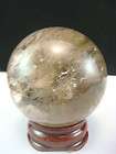 NATURAL SMOKY QUARTZ CRYSTAL SPHERE BALL w Wooden Stand