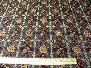 Yards Burgundy Victorian Floral Tapestry Decor Designer Upholstery 