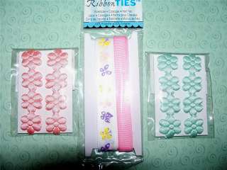 Butterfly Ribbon Ties & Flower Craft Trims Scrapbooking  