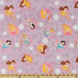  43 Wide Disney Flannel Princess Portrait Lilac Fabric By 