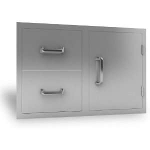   Stainless Steel Double Access Drawer And Door Combo
