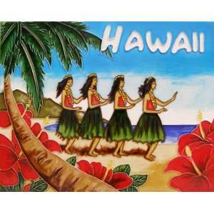  11x14 Art Tile   Hula Hawaii