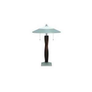 Lite Source LS 3629SS/DWAL Mammoth 2 Light Table Lamp With Wood Column 