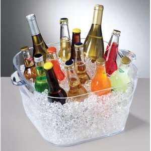  Big Square Acrylic Plastic Party Tub with Handles Kitchen 