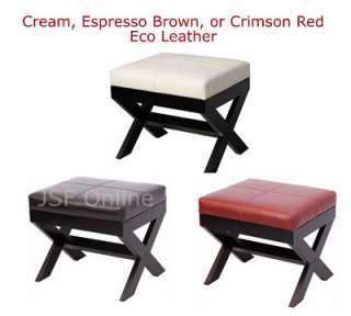 Eco Leather Ottoman Footstool Foot Rest Stool  3 Colors  