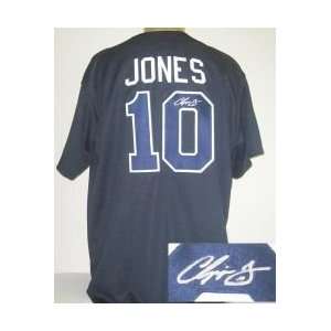  Chipper Jones Signed Blue Atlanta Braves Jersey Sports 