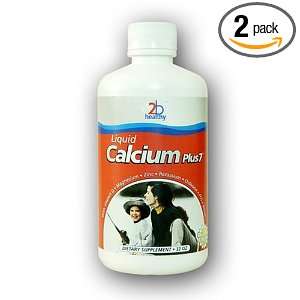  2bhealthy Liquid Calcium Plus 7, Orange, 32 Ounce Bottles 