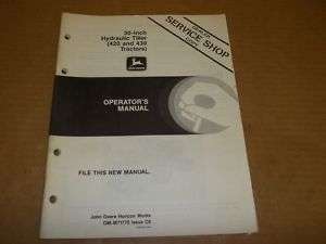 741) John Deere Operator Manual 30 Tiller  