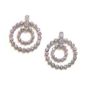  Me Jewels Sterling Silver Double Pave CZ Circle Post Earrings Jewelry