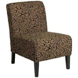  Olson Black and Gold Swirl Armless Accent Chair