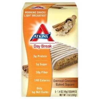 Atkins Day Break Oatmeal Cinnamon Baked Square, 5   1.4 oz Squares per 