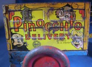 1940 MAR MARX Toys Disney Pinocchio Delivery Wind Up Toy Truck K 
