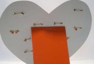 Lot 12 I Love You Hearts Valentine Pins w/Display Stand  