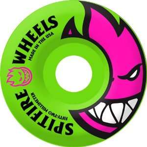 Spitfire Bighead 52mm Neon Green/Pink Skateboard Wheels (Set Of 4 