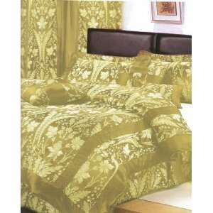  7pc Queen Size Taupe Floral Comforter Bed in a Bag Set 