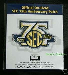 SEC 75TH ANNIVERSARY ON FIELD PATCH   LSU UGA GEORGIA  