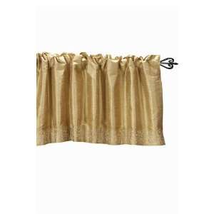  Embroidered Floral Valance 17lx40w Gold