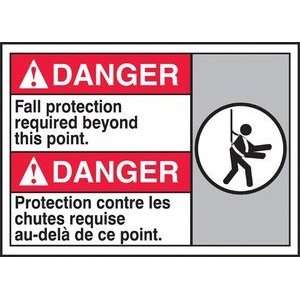 DANGER FALL PROTECTION REQUIRED BEYOND THIS POINT (W/GRAPHIC) Sign 