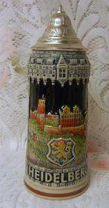 Vintage German Lidded Beer Stein Mug 1000 Edition Heidelberg KING 