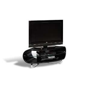   Corner OVC100B 40 TV Stand in Black with Chrome Feet Electronics
