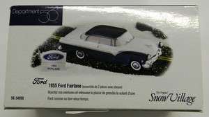   56 Snow Village   Blue and White 1955 Ford Fairlane Set MIB  