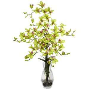   Natural Dendrobium w/Vase Silk Flower Arrangement