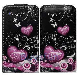   Heart Flip Leather Cover Case Skin for Apple iPhone 3G 3GS  