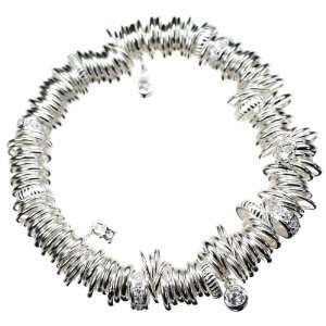  Silver Scrunchie Charm Bracelet Jewelry