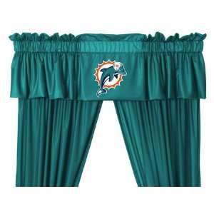   Dolphins   5pc Jersey Drapes Curtains and Valance Set